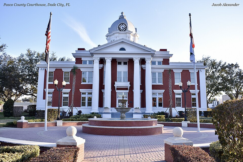 Historic Pasco County Courthouse in downtown Dade City, Florida