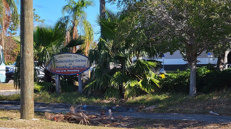 Feather Sound neighborhood entrance near Executive Drive
