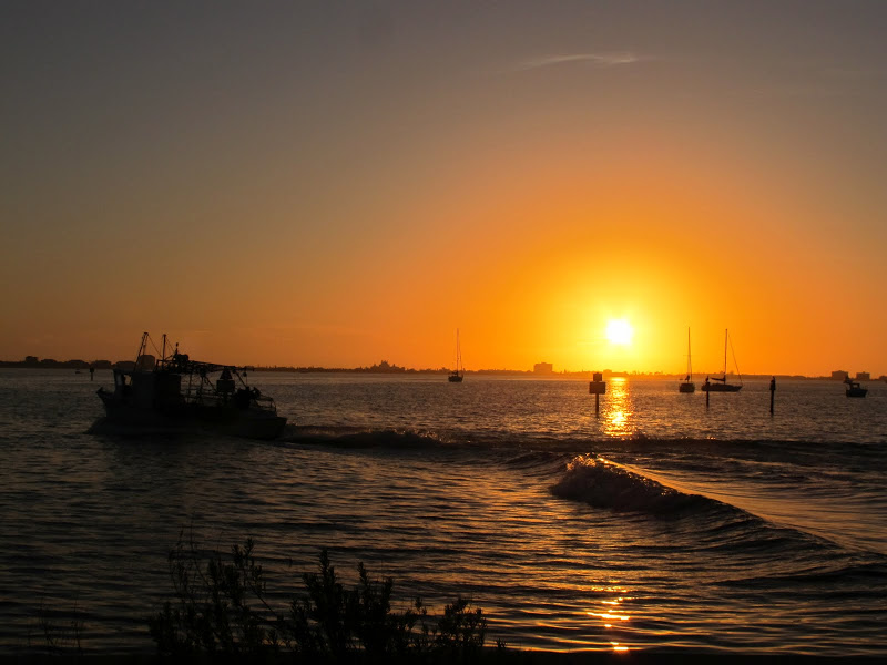 Boca Ciega Bay sunset viewed from Clam Bayou Park in Gulfport