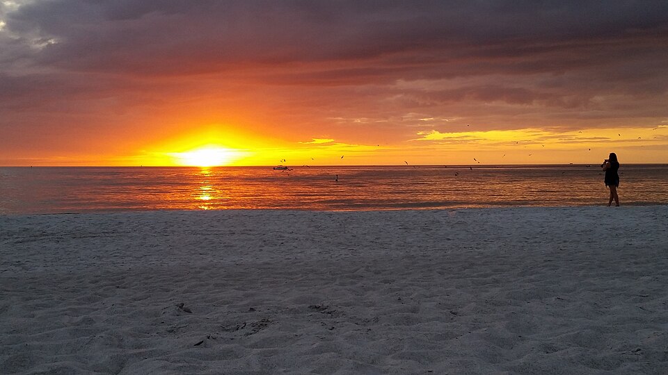 Sunset over the Gulf at Madeira Beach, Florida