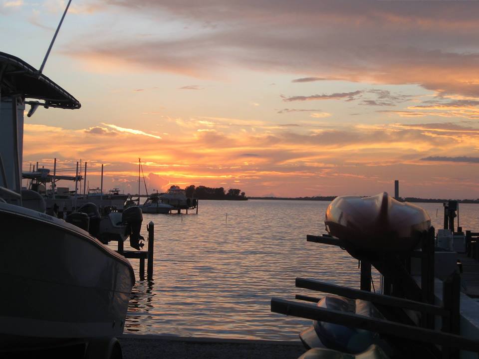 Sunset at Speckled Trout Marina in Ozona, Florida