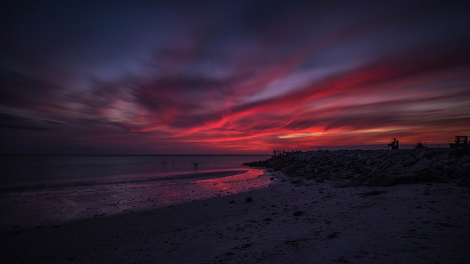 Sunset along Pass-a-Grille Beach, Florida